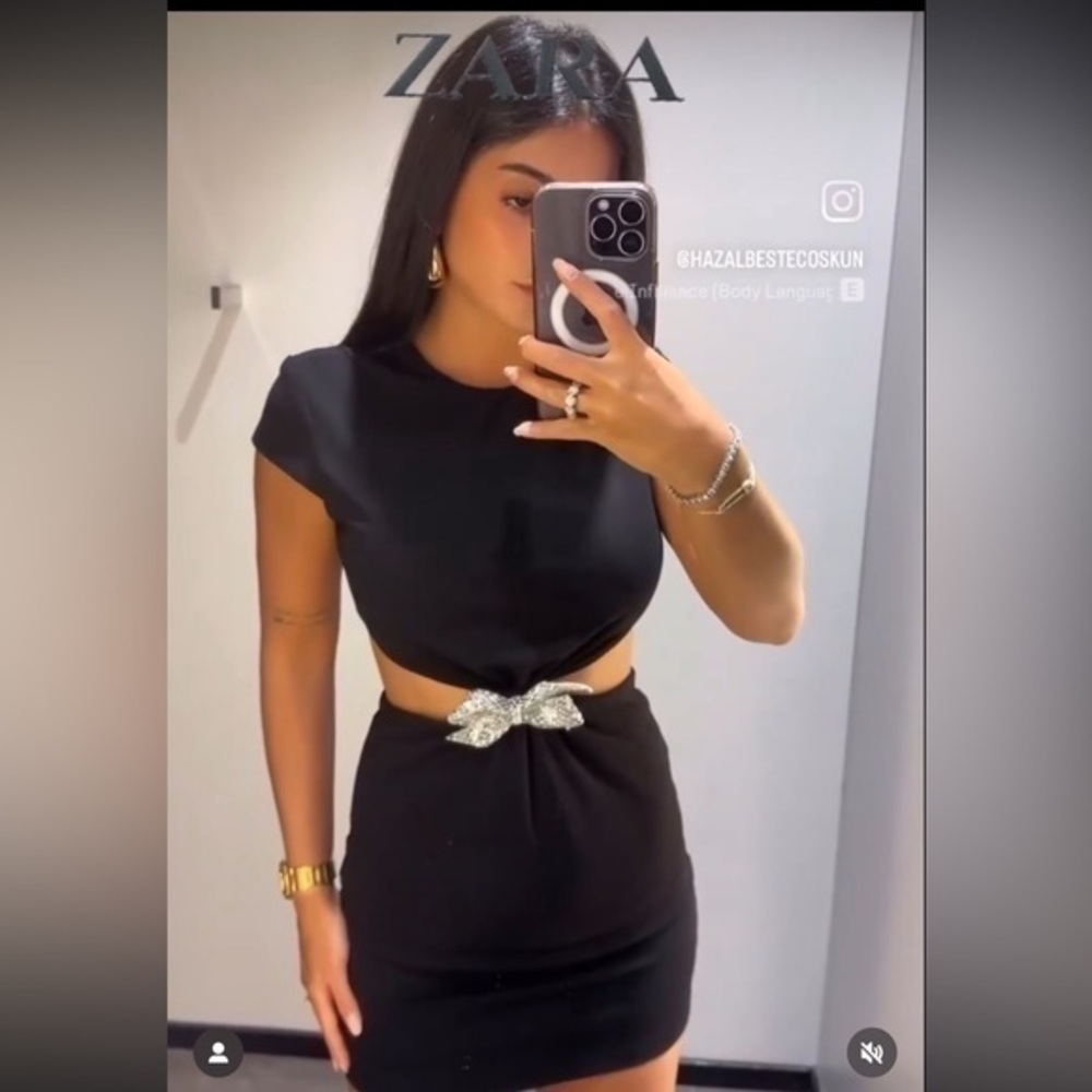 ZARA Jewel Bow cut out dress 4764/328 - Picture 2 of 10